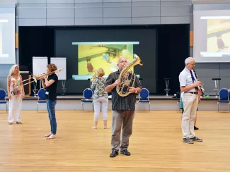 Blaeser-Workshop mit Regina Heng auf der Klasse:Musik-Fachtagung, Foto von Anne Heinlein