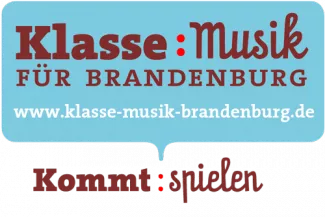 Klasse:Musik Banner, rote Schrift auf blauem Grund