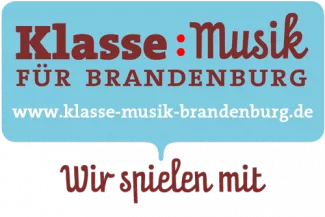 Klasse:Musik Banner, rote Schrift auf blauem Grund