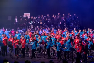 Kinder beim Bl&auml;serklassenkonzert 2022