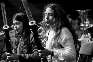 Junge Mädchen miz Oboe, Bläserklassentreffen 2023
