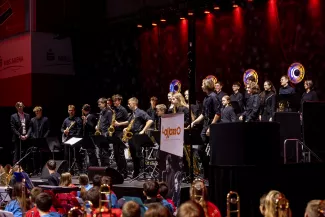 LandesJugendJazzOrchester junior beim Bl&auml;serklassenkonzert 2023