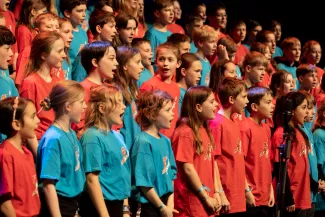 Kinderchor beim auftrittt